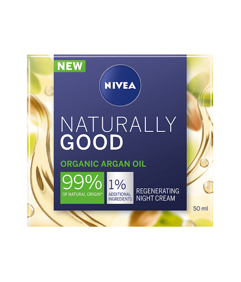 Crema Facial Nivea Naturally Good Aceite de Argán Noche x50ml