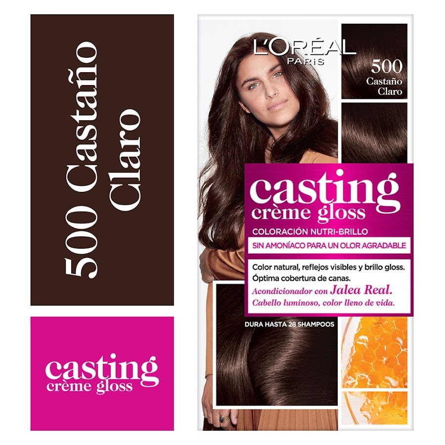 Kit Tinte L´OREAL CASTING CREME GLOSS castaño claro 500 x1Und