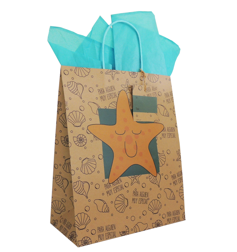 BOLSA DE REGALO KRAFT BOTELLA  SURTIDA X 1 UND