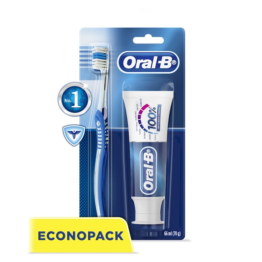 Crema Oral-B 100% x 66Ml + Cepillo