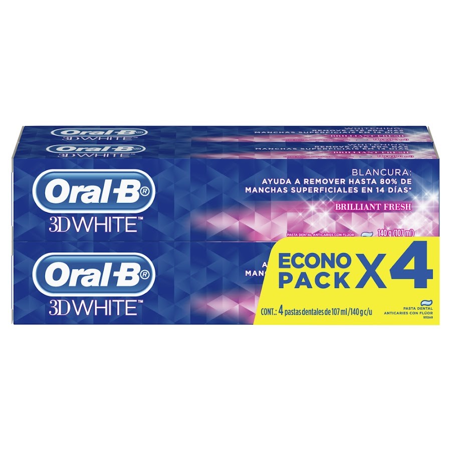 CREMA DENTAL ORAL-B 3D WHITE BRILLIANT FRESH PRECIO ESPECIAL X4UND.
