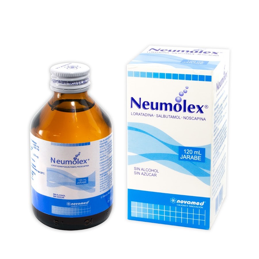 Neumolex Jarabe Frasco X120Ml Novamed Loratadina Salbutamol Noscapina
