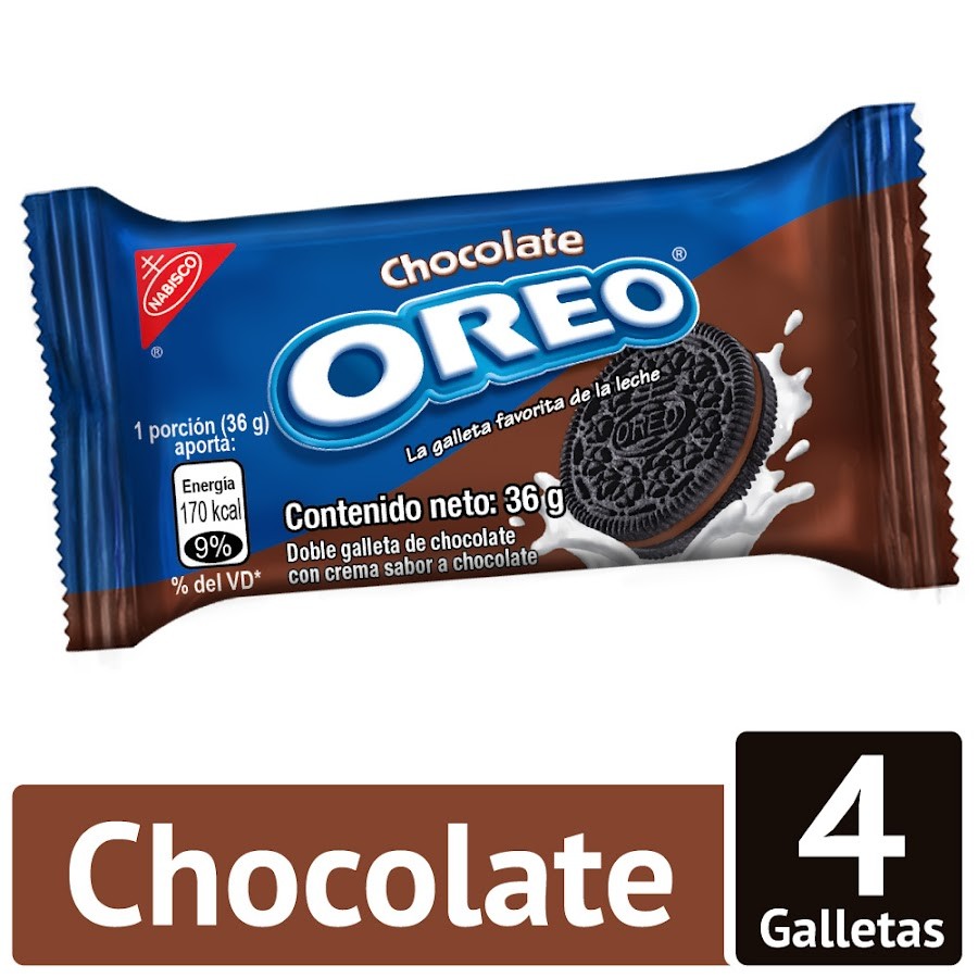 Fracción Galletas Oreo Chocolate Paquete X4Und. X36G