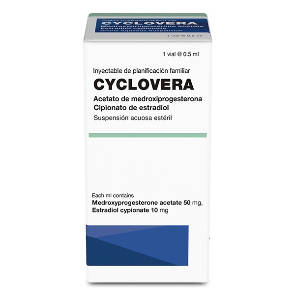 Cyclovera 50+10mg/ml Suspensión Inyectable  x1 Ampolla Exeltis Acetato De Medroxiprogesterona