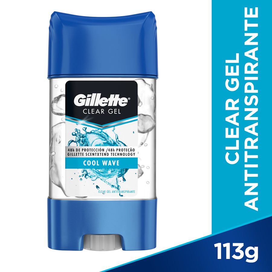 Desodorante Gillette Triple Protección System Clear Gel Coolwave X113G