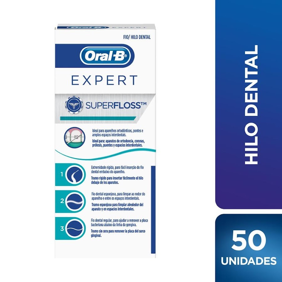 Hilo Dental ORAL-B Super Floss Ortodoncia x50m