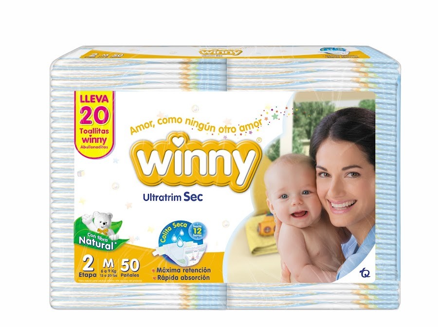 Oft Pañales Winny Ultratrim Sec Etapa 2 M X 50Und + Toallitas Aloe X20
