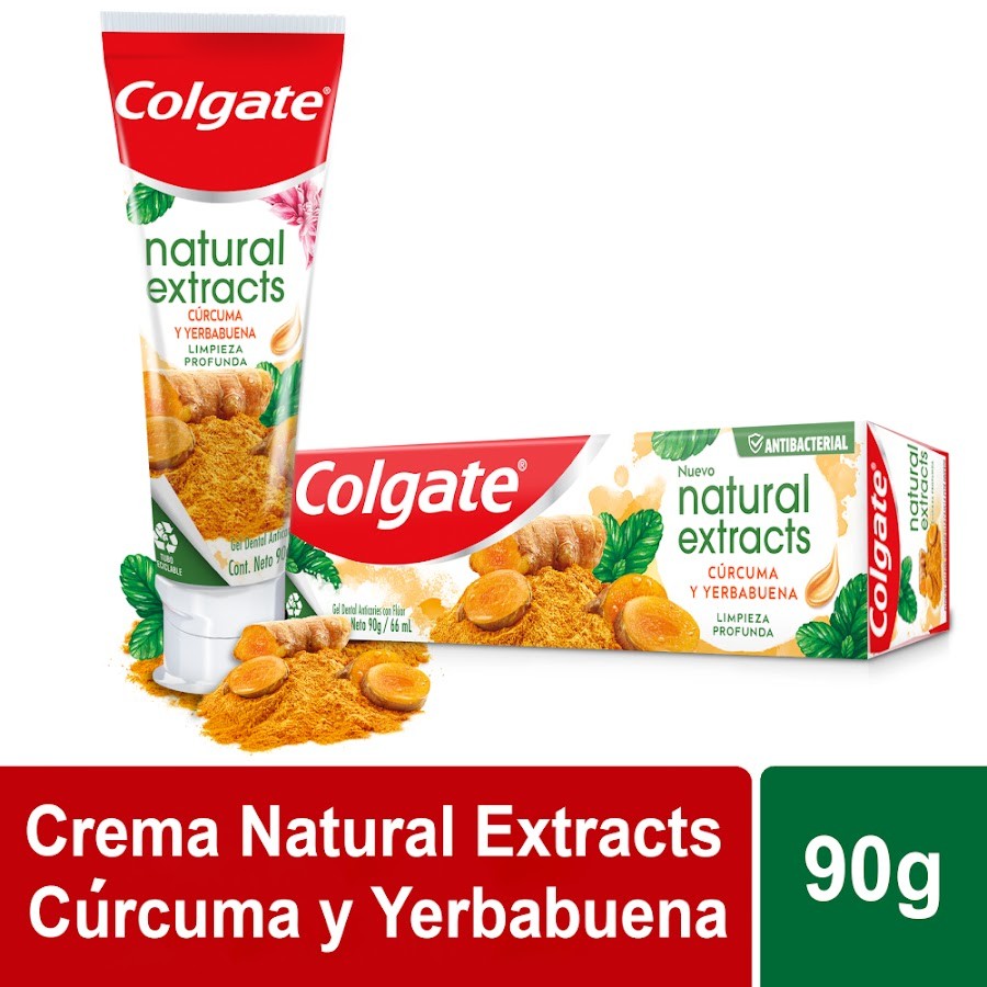 Crema Dental Colgate Natural Extracts Cúrcuma y Yerbabuena x90gr