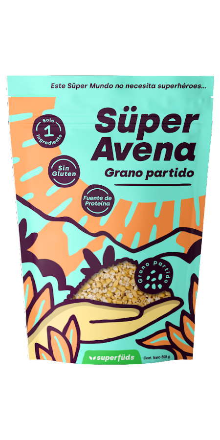 Süper avena grano partido libre de gluten Superfuds x 500 g