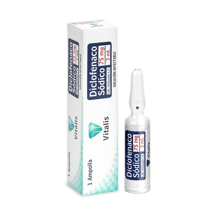 Diclofenaco Vitalis Sódico 75 Mg/2 Ml Caja x 1 Ampolla