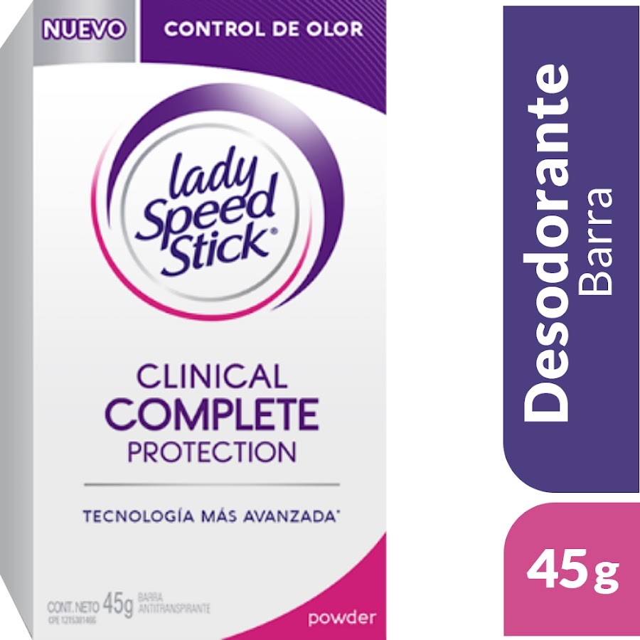 Desodorante Lady Speed Stick Clinical Protection Complete Powder X45G.