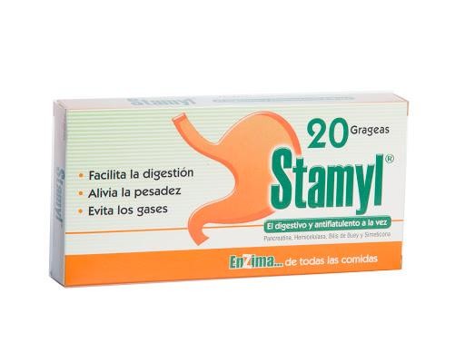 STAMYL CAJ.X20GRG FAR PANCREATINA HEMICELULASA BILIS BUEY SIMETICONA