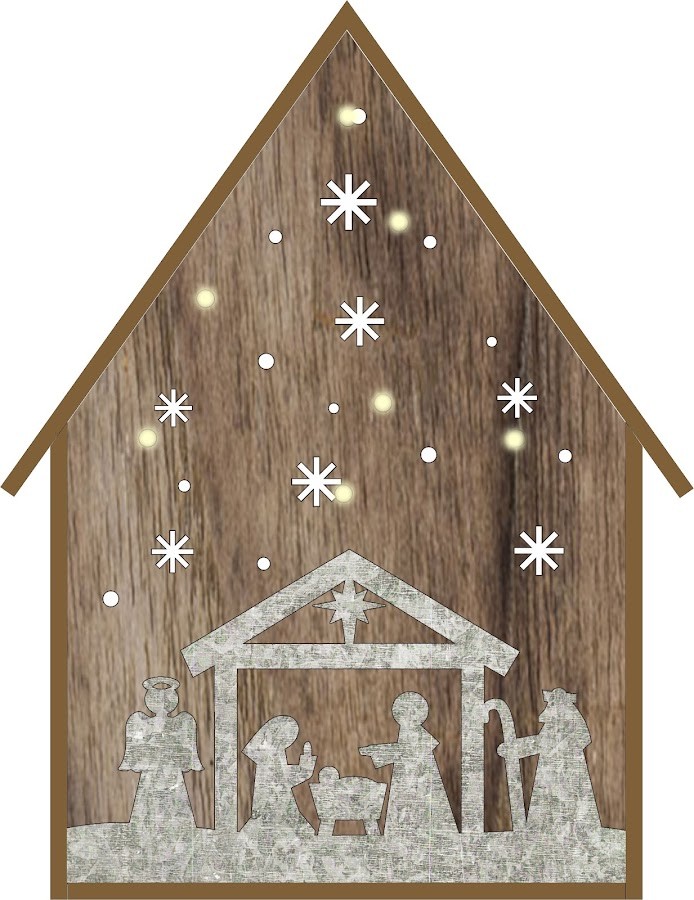 $Pesebre Navideño Grand en Madera con luces X1und Nav 2019