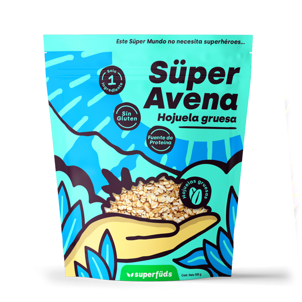 Süper avena hojuela gruesa libre de gluten Superfuds x 500g
