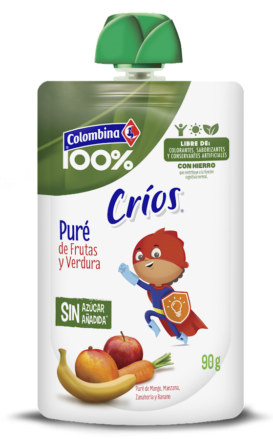 Pure Compota Crios Mango Manzana y Banano Colombina x 90Gr