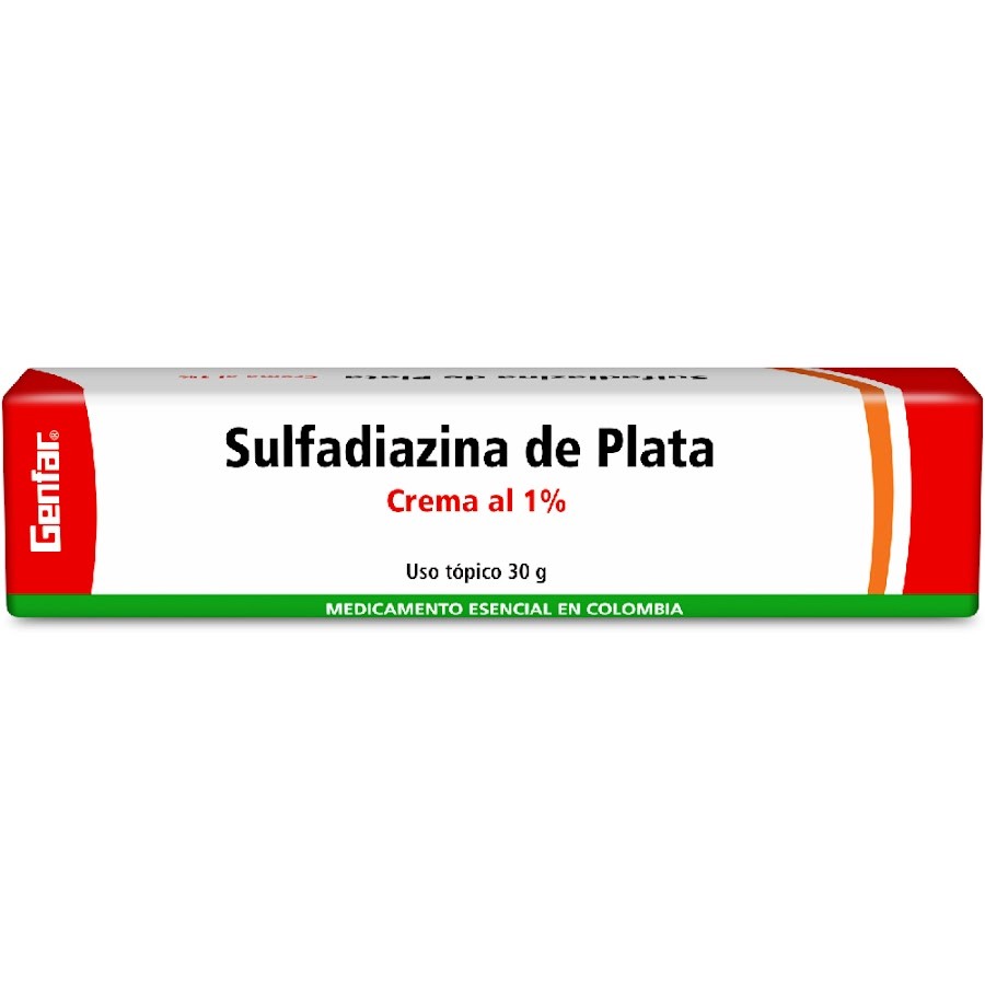 Sulfadiazina De Plata Genfar 1% Crema Tubo X30G.
