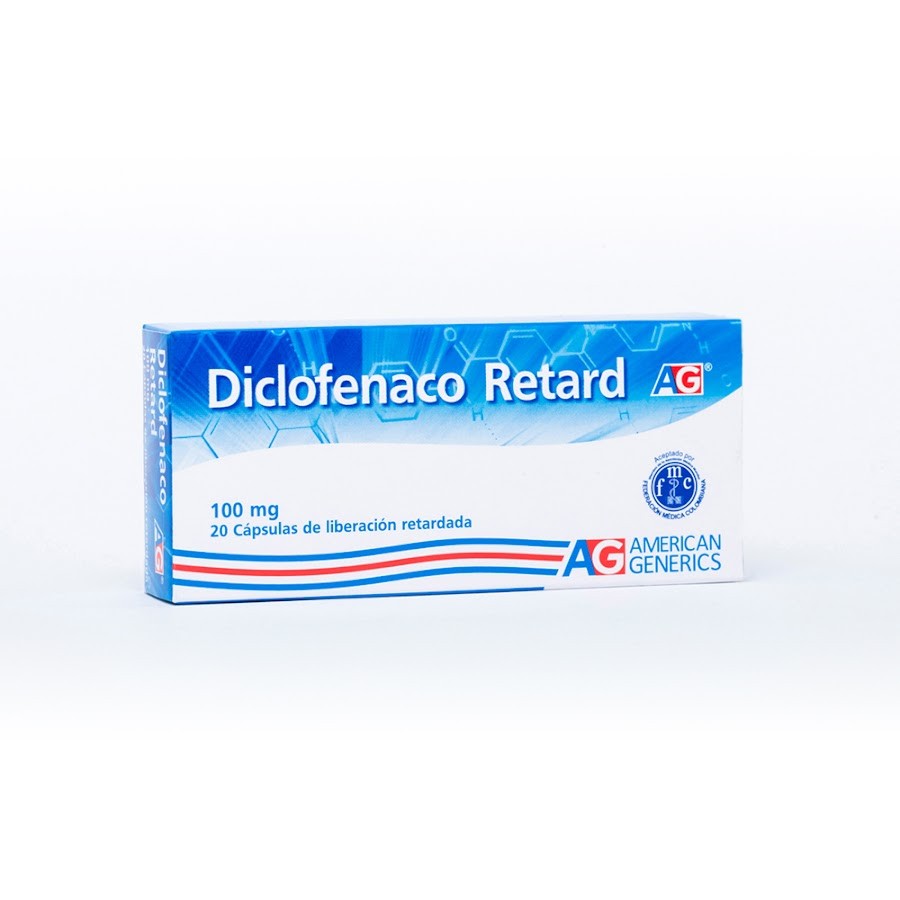 Diclofenaco Retard AG 100mg Cápsula Caja x20cap.