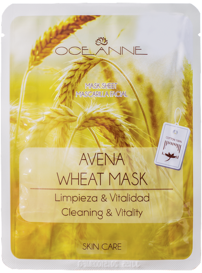 Mascarilla Facial Velo Oceanne Algodon Avena x 1Unidad