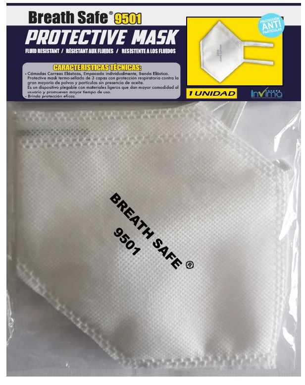 Respirador Tapabocas Breath Safe 9501 Contra Particulas x 1Und