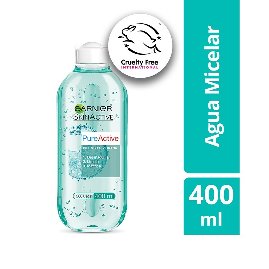 Agua Micelar Garnier Skin Active Pure Active x 400Ml