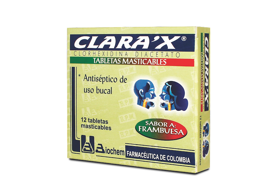Clara´x Tab. Masticable Caja x12Tab. Biochem Clorhexidina Diacetato