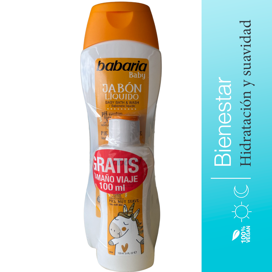 Pack Jabon Liquido Babaria Baby Piel Muy Suave x 500ml