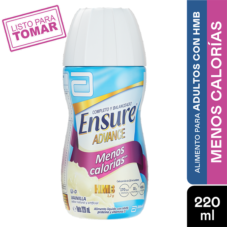 ENSURE ADVANCE MENOS CALORIAS VAINILLA X220ML.