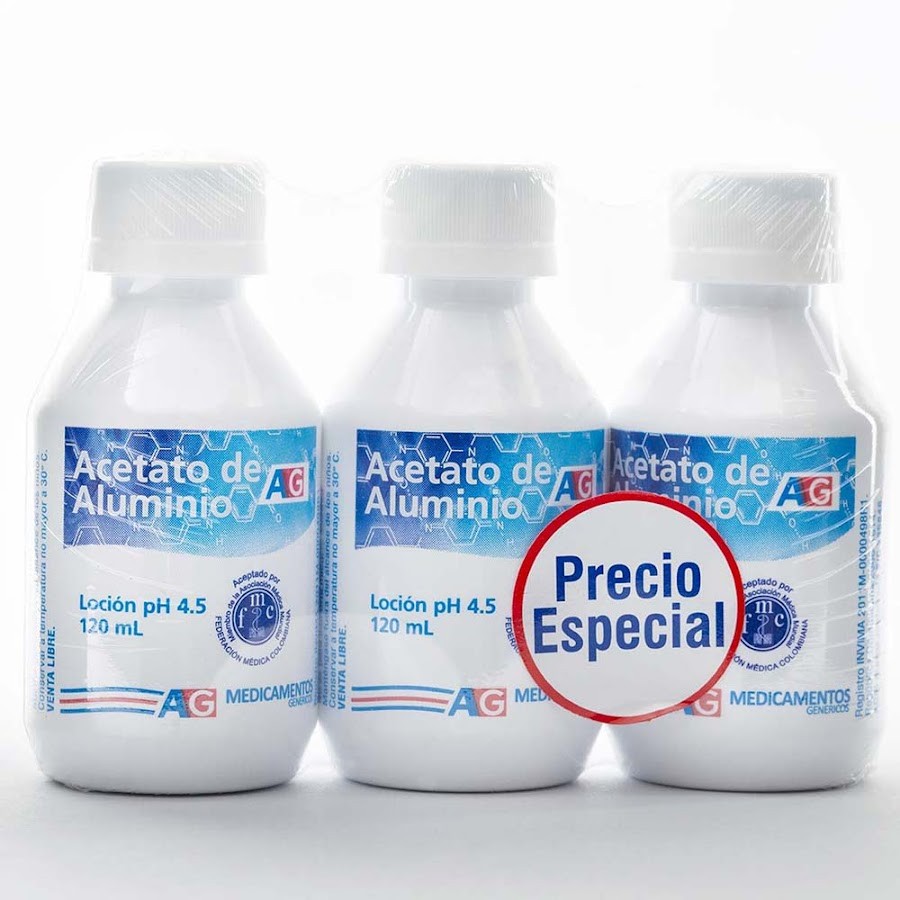 Oferta Acetato de Aluminio AG Frasco x 120ml x 3Und