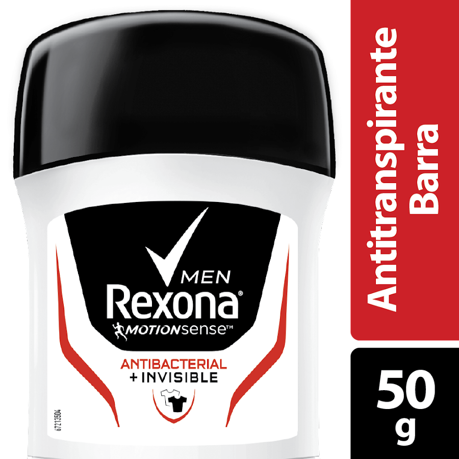 DESODORANTE REXONA MOTIONSENSE INVISIBLE MEN 48H BARRA X50G.