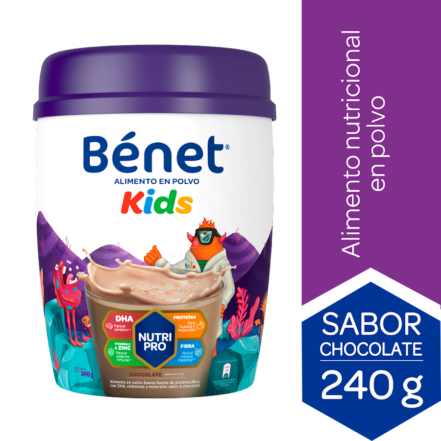 Alimento en Polvo Benet Kids Chocolate Tarro x 240gr