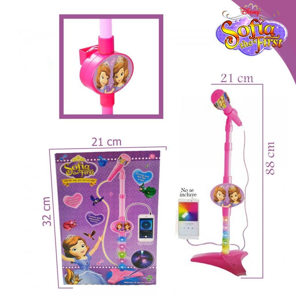 Princesa Sofia Micrófono Juguete Niña Jugueteria Mp3 Luces Didáctico
