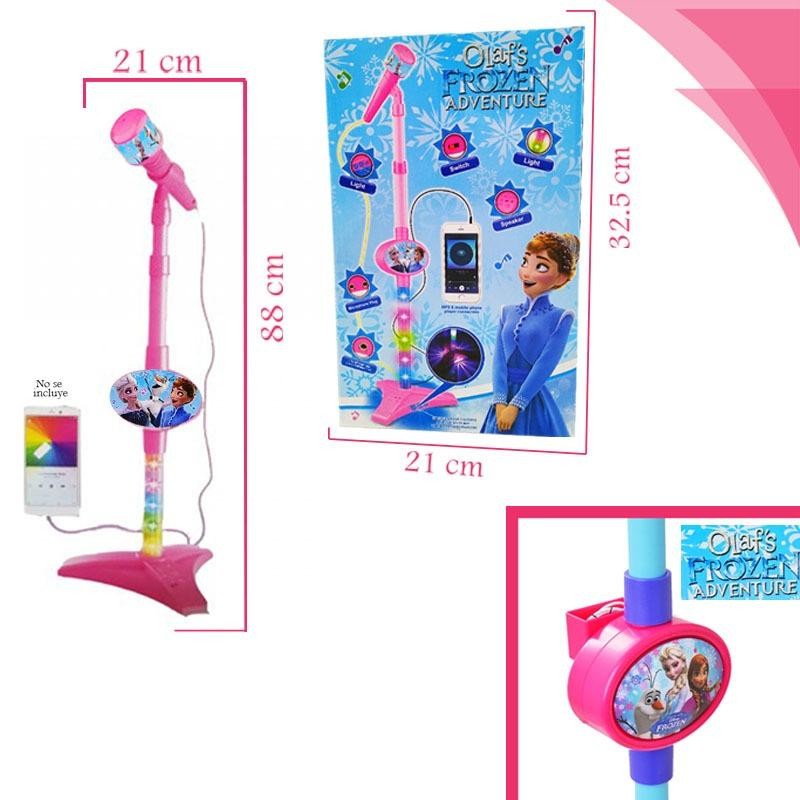 Micrófono Frozen Princesas Niña Luz Mp3 Mobile Conexión Infantil juegos y juguetes FROZEN