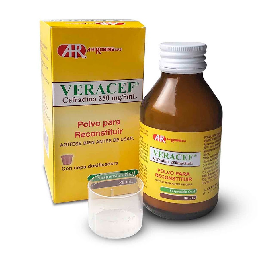 Veracef 250mh/ 5ml Cefradina Frasco x 80ml
