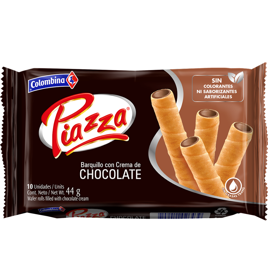 Barquillo PIAZZA Crema Chocolate x10und