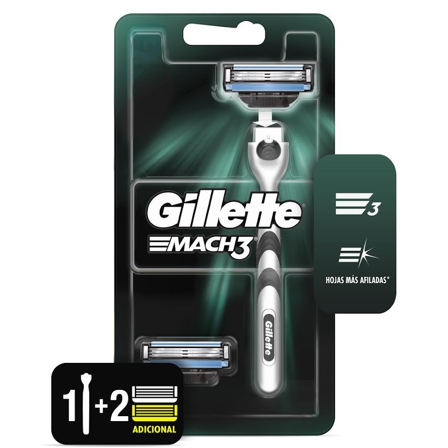 Maquina De Afeitar Gillette Mach 3 Hércules + Repuesto X1Und.