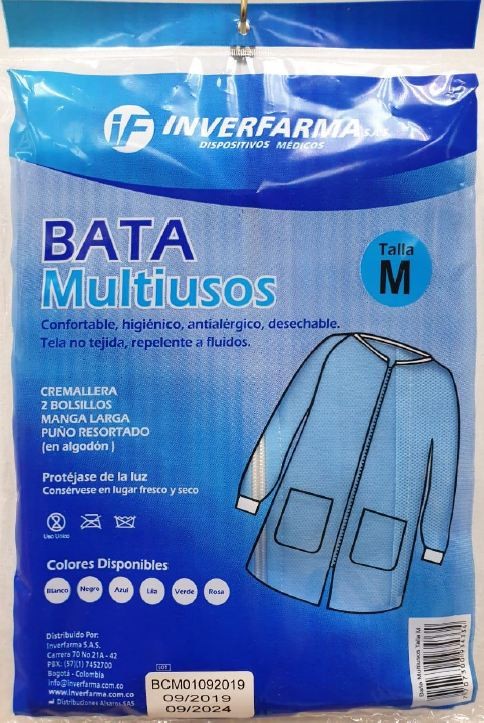 Bata Multiusos Inverfarma Talla M Diferentes Colores Paquete x 1Unidad