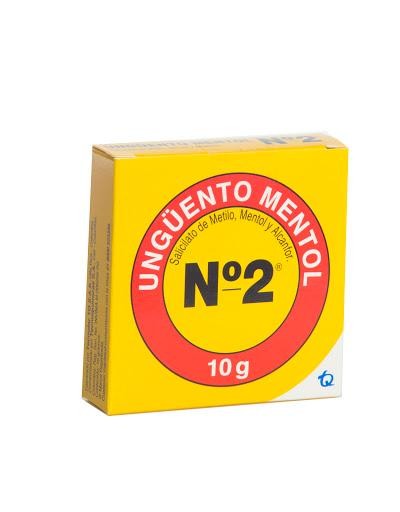 Ungüento al Mentol N2 Pomada Caja X10g Alcanforsalicilato Metilomentol