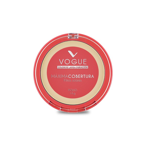 Polvo Compacto Vogue Máxima Cobertura Filtros Solares Beige x 14Gr