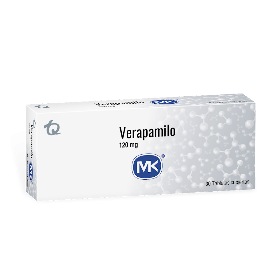 Verapamilo MK 120mg Tableta Caja x30Tab.