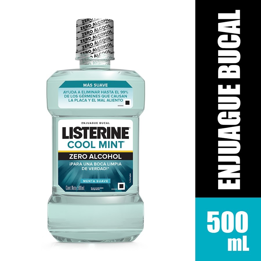 Enjuague Bucal Listerine Zero Alcohol Menta Suave X500Ml