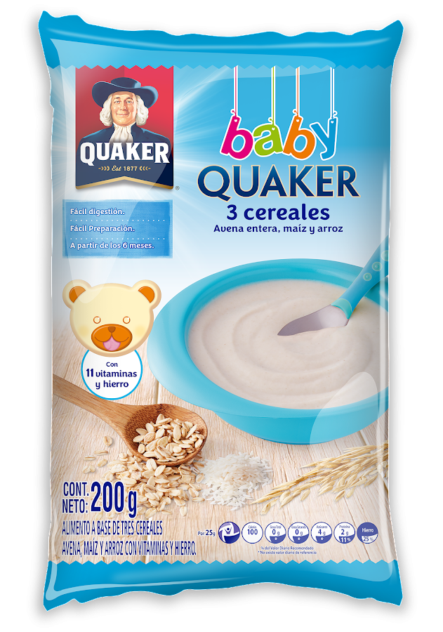 Cereal Baby Quaker Tres Cereales  6 Meses X 200GR