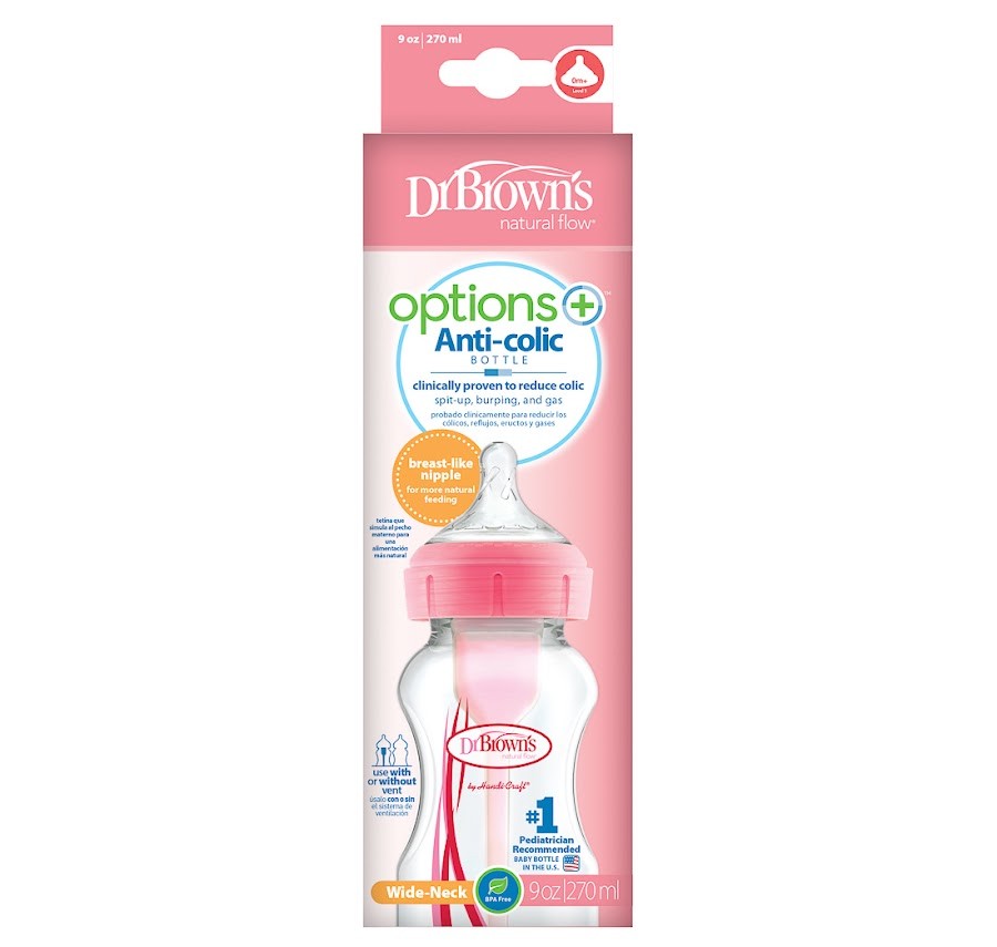 Tetero 9 oz estandar Dr Browns options Rosado