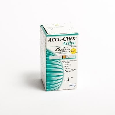 Tiras Roche Accu-Chek Active Reactivas Glucómetro x25Und.