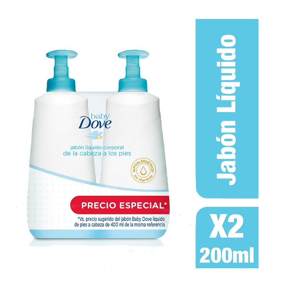 OFT Jabón Liquido Dove Baby Humectación Enriquecida 2 Unidades X 400Ml