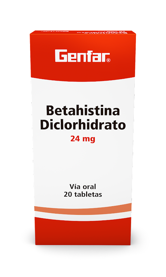Betahistina Diclorhidrato 24Mg Genfar Caja x 20Tab