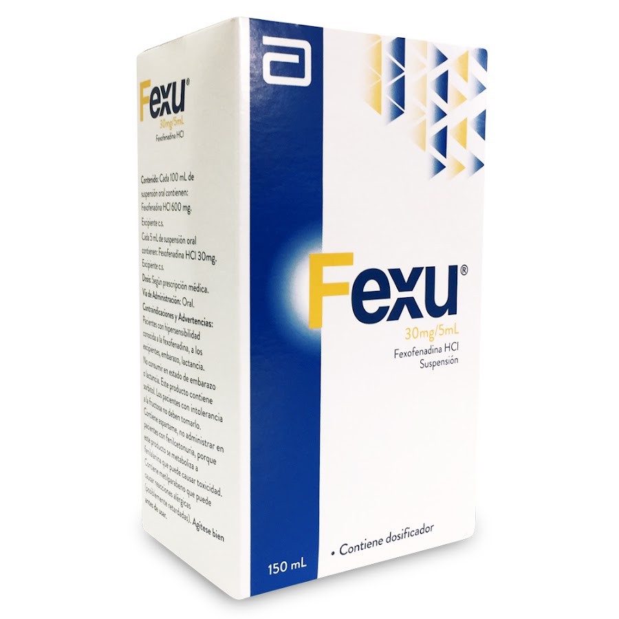 Fexu Abbott Fexofenadina HCI 30Mg/5Ml Suspensión Frasco x 150Ml