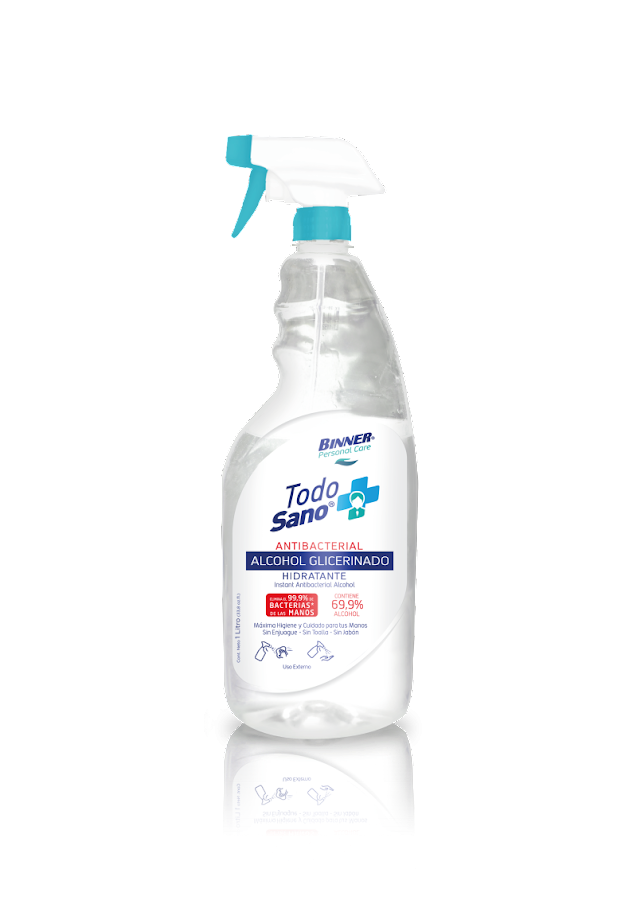 Alcohol Glicerinado Binner antibacterial x 1000Ml