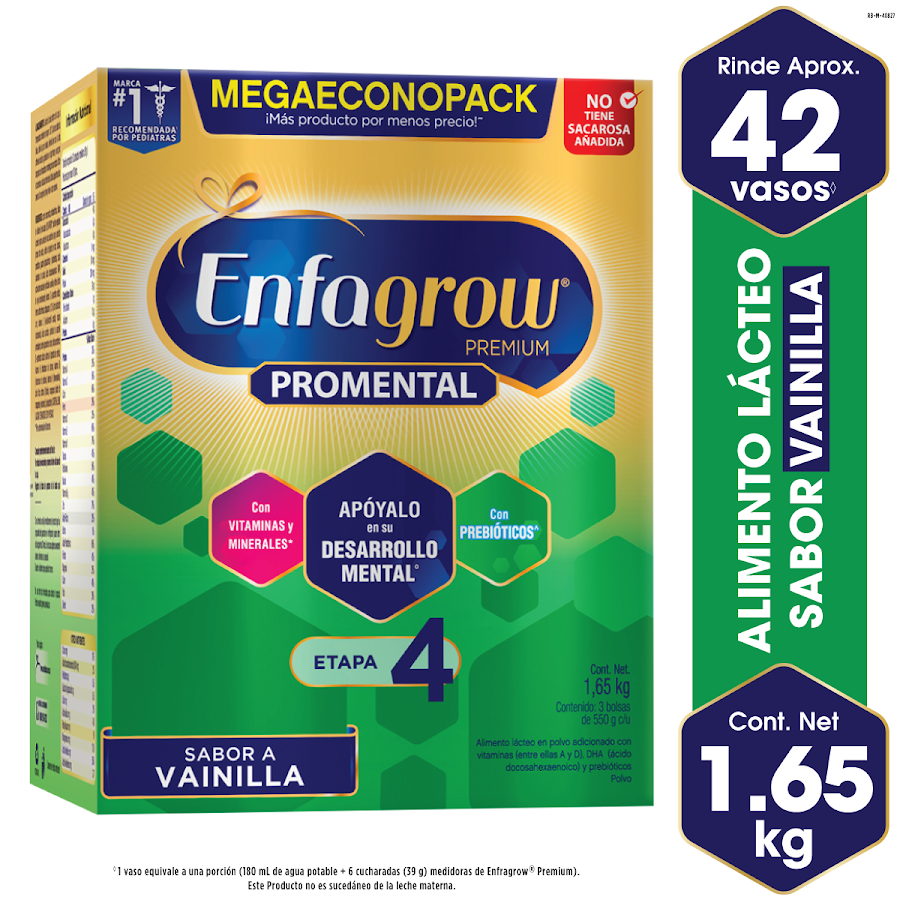 FORMULA DE CRECIMIENTO ENFAGROW PREMIUM  PREESCOLAR DHA+MFGM X1650G.
