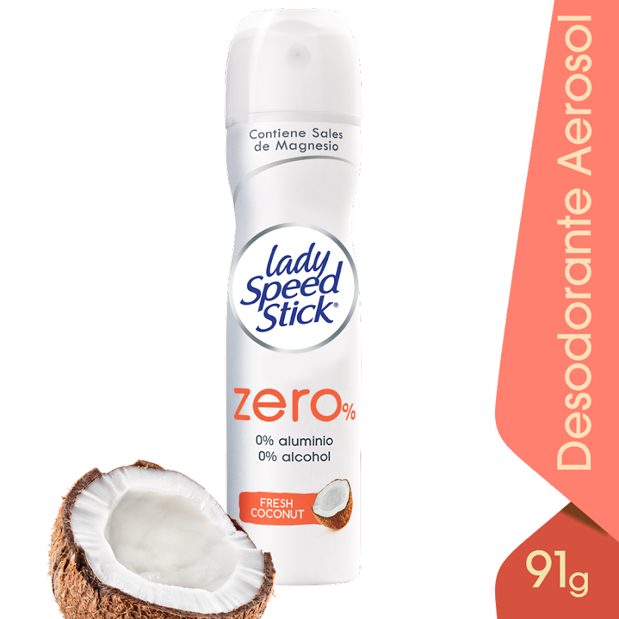 Desodorante Lady Speed Stick Spray Zero Natural Coco x 91Gr