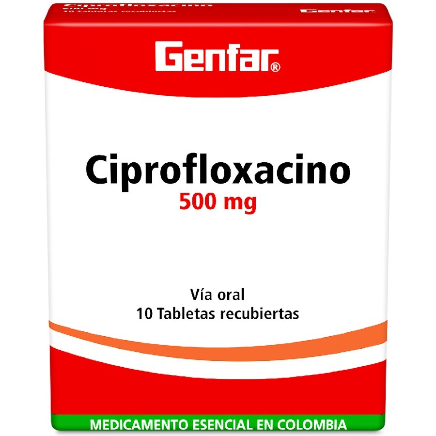 Ciprofloxacino Genfar 500Mg Tabletas Caja X10Tab.